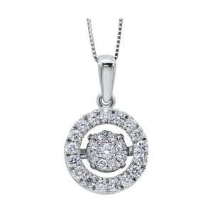 10Kt White Gold Diamond 1/2Ctw Pendant
