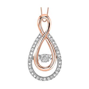 Silver Rose Diamond 1/12Ctw Pendant
