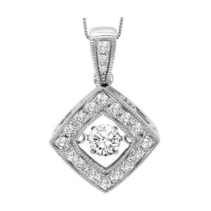 14Kt White Gold Diamond 1/3Ctw Pendant