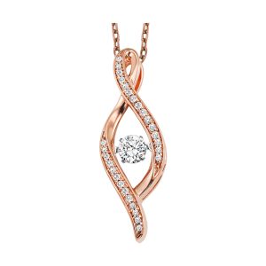 10Kt Rose Gold Diamond 1/4Ctw Pendant