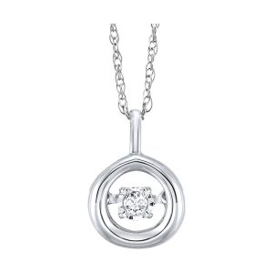 10Kt White Gold Diamond 1/50Ctw Pendant