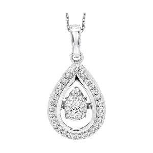 14Kt White Gold Diamond 1/4Ctw Pendant