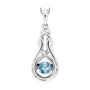 Silver Created-Blue Topaz 1/4Ctw Pendant