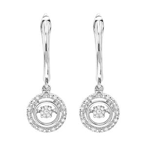 Silver Diamond 1/10Ctw Earring