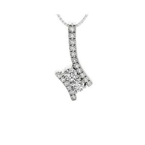 14Kt White Gold Diamond 1/2Ctw Pendant