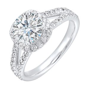 14Kt White Semi Mount 5/8Ctw For 2Ctw Round Center