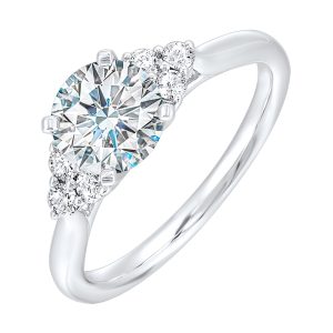 14Kt White Semi Mount 1/5Ctw For 1 1/2Ctw Round Center