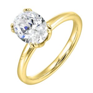 14Kt Yellow Semi Mount For 3Ctw Oval Center