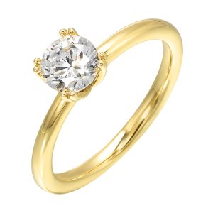 14Kt Yellow Semi Mount For 1 1/4Ctw Round Center