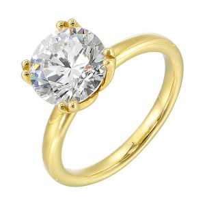 14Kt Yellow Semi Mount For 3Ctw Round Center