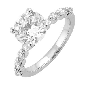 14Kt White Semi Mount 1/3Ctw For 2Ct Round Center