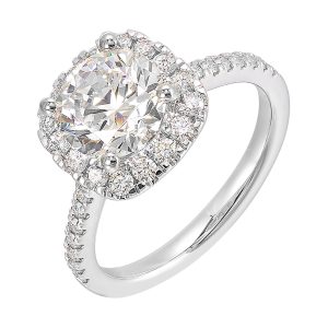 14Kt White Semi Mount 1/2Ctw For 1Ctw Round Center
