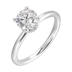 14Kt White Semi Mount 1/12Ctw For 3/4Ct Round Center
