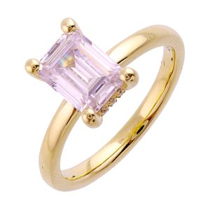 14Kt Yellow Semi Mount 1/15Ctw For 2Ct Emerald Cut Center