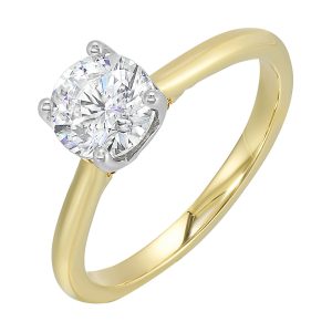14Kt White Yellow Semi Mount 1/20Ctw For 3Ctw Round Center