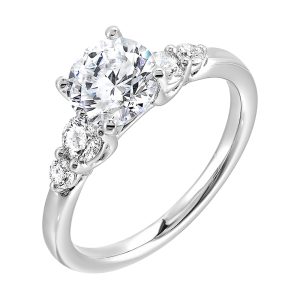 14Kt White Semi Mount 1/2Ctw For 2Ct Round Center