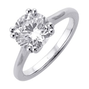14Kt White Semi Mount For 2Ct Round Center