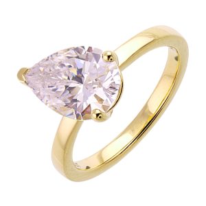 14Kt Yellow Semi Mount For 2Ct Pear Center