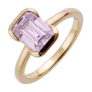 14Kt Yellow Semi Mount For 2Ct Emerald Cut Center