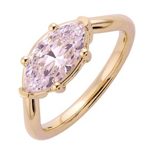 14Kt Yellow Semi Mount For 2Ct Marquise Center