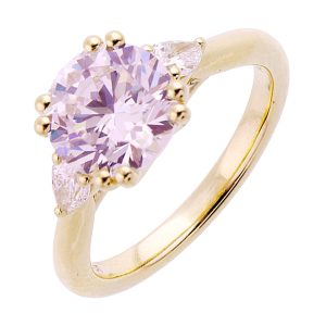14Kt Yellow Semi Mount 1/3Ctw For 2Ct Round Center
