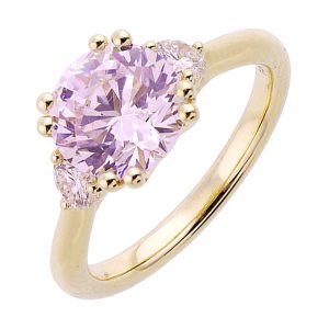14Kt Yellow Semi Mount 1/3Ctw For 2Ct Round Center