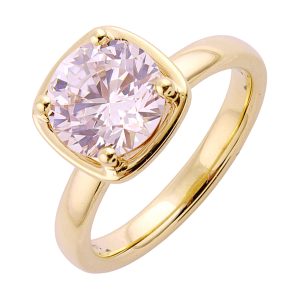 14Kt Yellow Semi Mount 1/7Ctw For 2Ct Round Center