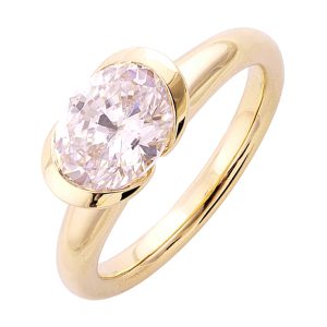 14Kt Yellow Semi Mount For 2Ct Oval Center