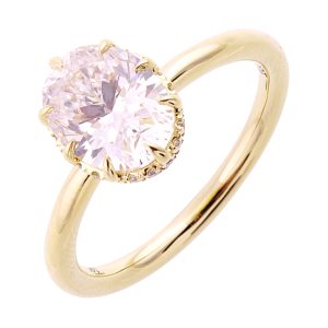 14Kt Yellow Semi Mount For 2Ct Oval Center