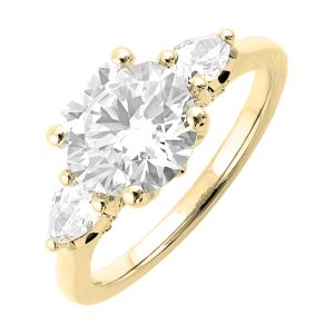 14Kt Yellow Semi Mount 1/2Ctw For 2Ct Round Center