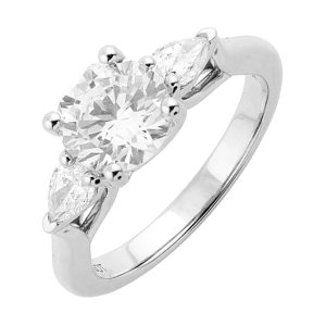 14Kt White Semi Mount 3/8Ctw For 1 1/2Ct Round Center