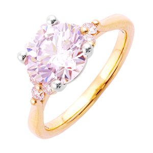 14Kt White Yellow Semi Mount 1/5Ctw For 2Ct Round Center