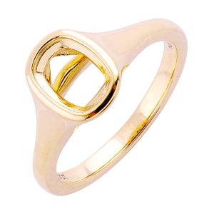 14Kt Yellow Semi Mount For 2Ct Cushion Center