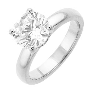 14Kt White Semi Mount 1/20Ctw For 2Ct Round Center