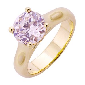 14Kt Yellow Semi Mount 1/15Ctw For 2Ct Round Center