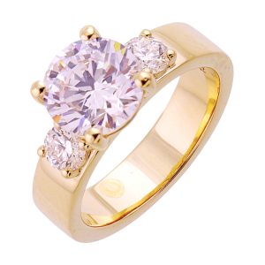 14Kt Yellow Semi Mount 1/2Ctw For 2Ct Round Center