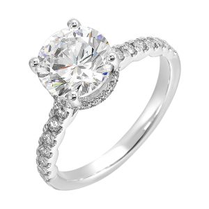14Kt White Semi Mount 1/2Ctw For 3Ctw Round Center