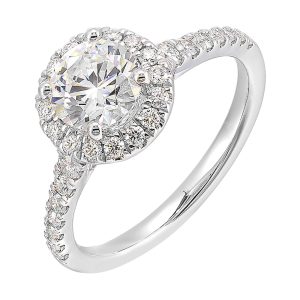14Kt White Semi Mount 5/8Ctw For 1 1/2Ctw Round Center