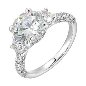 14Kt White Semi Mount 1 1/5Ctw For 3Ctw Round Center