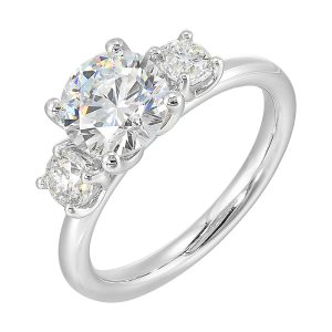 14Kt White Semi Mount 1/2Ctw For 1 1/2Ctw Round Center
