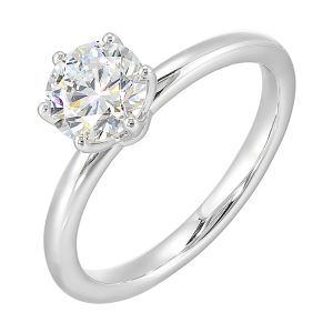 14Kt White Semi Mount 1/50Ctw For 1Ctw Round Center