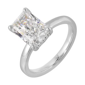 14Kt White Semi Mount 1/20Ctw For 3Ctw Radiant Center
