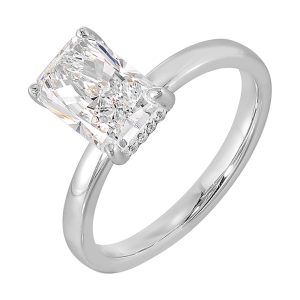 14Kt White Semi Mount 1/15Ctw For 2Ctw Radiant Center