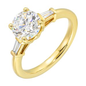14Kt Yellow Semi Mount 1/8Ctw For 1 1/4Ctw Round Center