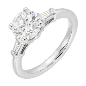 14Kt White Semi Mount 1/7Ctw For 1 1/2Ct Round Center