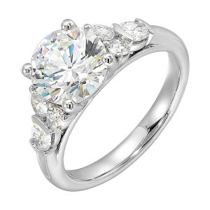 14Kt White Semi Mount 5/8Ctw For 2Ctw Round Center