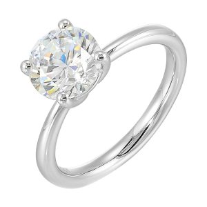 14Kt White Semi Mount For 2Ctw Round Center