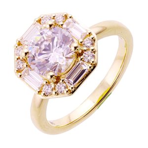 14Kt Yellow Semi Mount 1/2Ctw For 1 1/2Ct Round Center