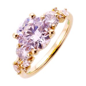 14Kt Yellow Semi Mount 5/8Ctw For 2Ct Round Center