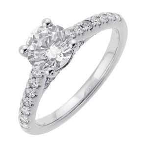 14Kt White Semi Mount 1/3Ctw For 1Ct Round Center
